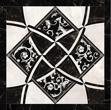Декор Versace 262534 Intarsio Bianco/Nero 78x78