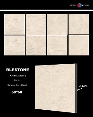 Керамогранит Novin Ceram Yazd Tile Co X9567M81 Blestone Anthracite Matte Rustic 20mm 60x60