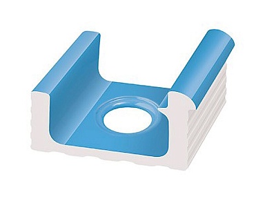 Декоративная вставка Serapool KP221 Переливной лоток керамический со сливом Light Blue 29x24,5