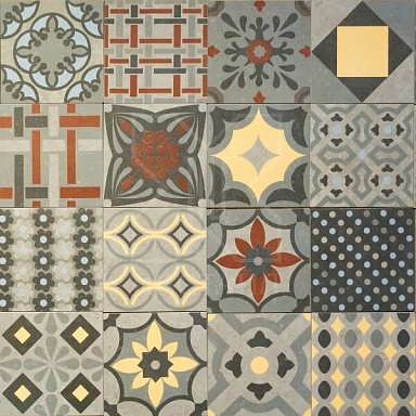 Керамогранит Novabell DEC 227K Cementine Color Mix Rettificato 20x20
