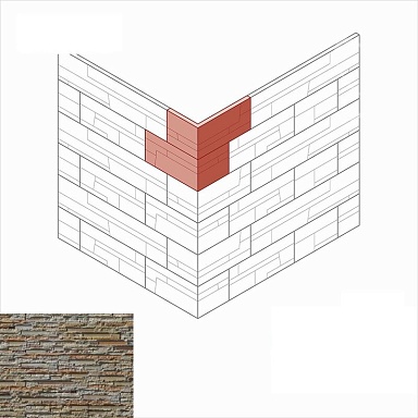 Искусственный камень White Hills 184-65 Айлэнд Design угол 12,5x20,5 (13x21) x 9,5 x 1-2,3