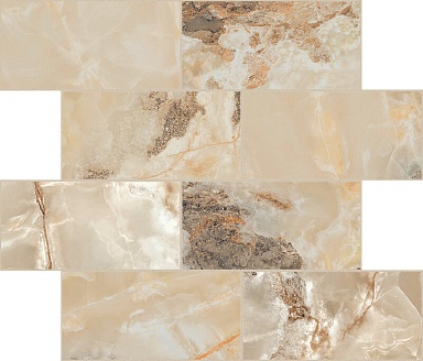 Декор Casa Dolce Casa 767786 Onyx&More Golden Blend Satin Modulo Muretto 6mm 7,5x15 30x30