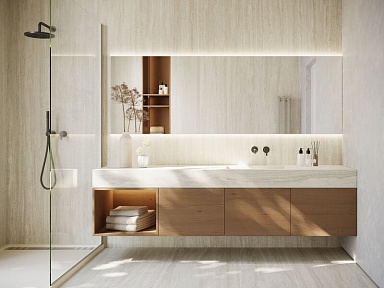 Керамогранит Venux Surface Travertine Vein Nature 3D 6mm 160x320