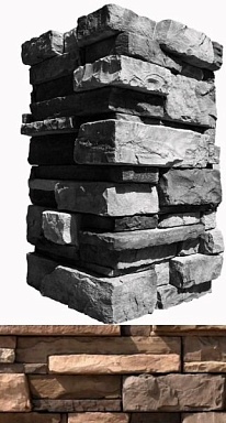 Искусственный камень White Hills 152-95 Уайт Клиффс угол 10x28,5x10 (8,5x24x10)