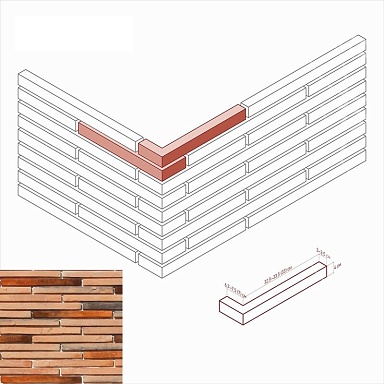Искусственный камень White Hills 691-55 Реген брик Design угол 6,7-7,5 / 32,5-33,5 (7 / 33) x 4