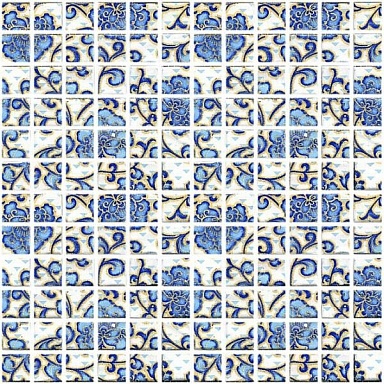 Kerama Marazzi DT19 Декор Мотив синий 29.8х29.8