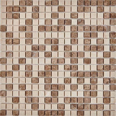 Мозаика Pixmosaic PIX275 Emperador Light, Crema Nova из мрамора матовая 15x15 305х305x4
