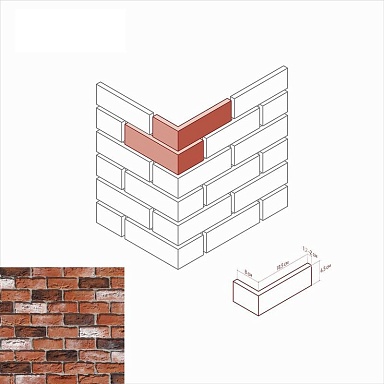 Искусственный камень White Hills 308-65 Бремен брик Design Угол 8x18,5x6,5