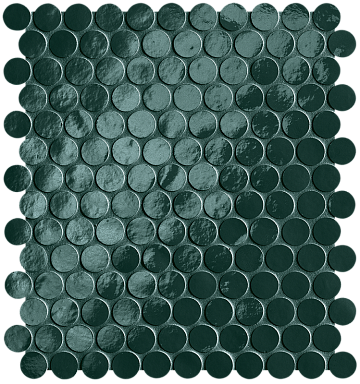 Мозаика FAP Ceramiche fROM Glim Petrolio Round Mosaico Brillante 29,5x32,5