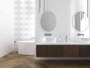 Creto D0427Y29601 Декор Stravero White 01 25х60