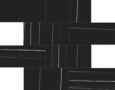 Декор Casa Dolce Casa 752809 Stones 2.0 Sahara Noir Glossy Muretto 6mm 7,5x15 30x30
