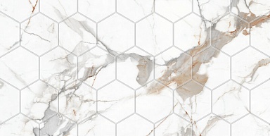 Плитка Eurotile Sandra White Mat Hex 30x60