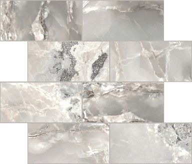 Декор Casa Dolce Casa 767710 Onyx&More Silver Blend Satin Modulo Muretto 6mm 7,5x15 30x30