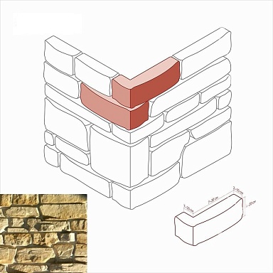 Искусственный камень White Hills 700-15 Тевиот Угол 7-30 x 4-20