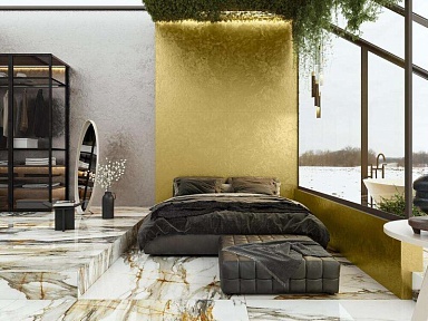 Керамогранит Pamesa Marbles Utopia Gold Compacglass Rect.120x60
