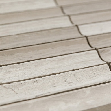 Мозаика Pixmosaic PIX347 White Wooden, Concave матовая 30х151 305х318х12