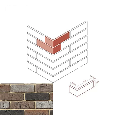 Искусственный камень White Hills 684-65 Ринн Брик Design угол 8.5x19x6.5