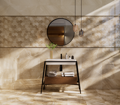 Eurotile 356 Бордюр Eclipse Beige Центр 7x30