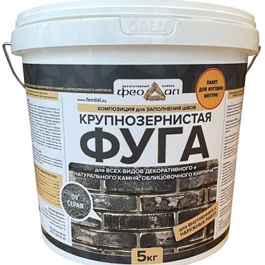 Смеси и затирки Феодал Фуга для швов 09 Серая 5 кг