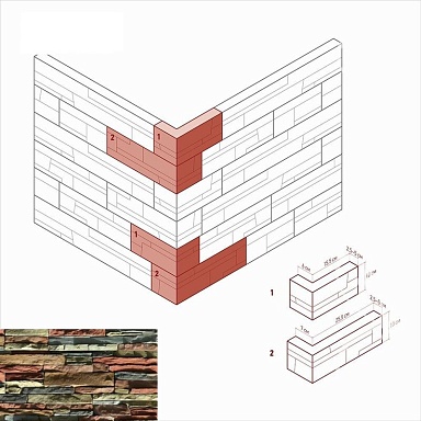 Искусственный камень White Hills 101-85 Кросс Фелл угловой 7х25,5x10 (6х15,5x10)