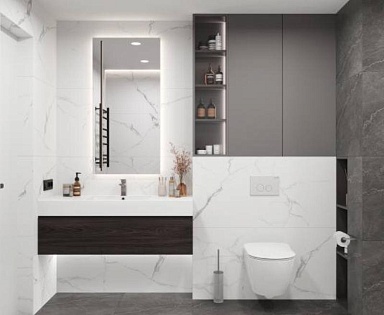Керамогранит Laparet Mars grey белый матовый 60x120