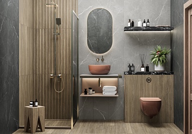 Плитка Delacora WT93WOS55R Woodstyle Nut Strip 300x900x8.5
