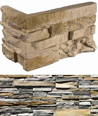 Искусственный камень White Hills 100-85 Кросс Фелл угловой 7х25,5x10 (6х15,5x10)