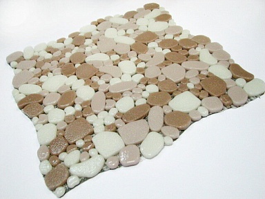 Мозаика Keramissimo E-046 Gravel бежево-белый микс гравий антислип 30.5x30.5