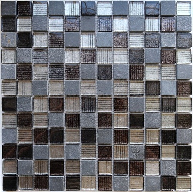 Мозаика Caramelle Mosaic Naturelle Alcantara Nero 23x23 30.5x30.5