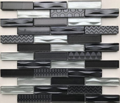 Мозаика Bonaparte Optima Grey (стекло) 23*98 300*300