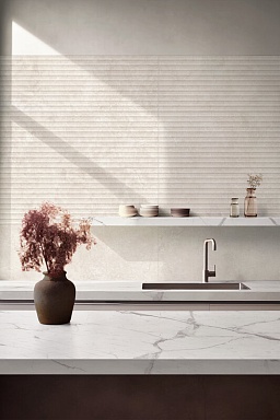 Декор Ragno Marazzi RCUV Travertino Wall Decoro Malva Touch Cross Bianco Rett 40x120