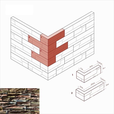 Искусственный камень White Hills 131-85 Уорд Хилл угол 10x29,5x10 (9x24x10)
