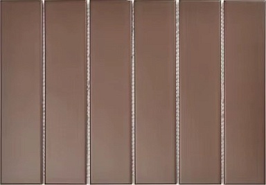 Мозаика Porcelain mosaic Y45P827 Strip Коричневая матовая 4.5x19.5 28.8x19.5