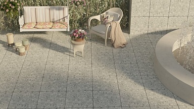 Керамогранит Pieza Ceramica TR026060N Terrazzo темно-серый 60x60
