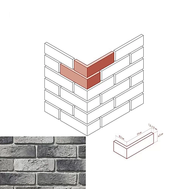 Искусственный камень White Hills 682-85 Ринн Брик Design угол 8.5x19x6.5