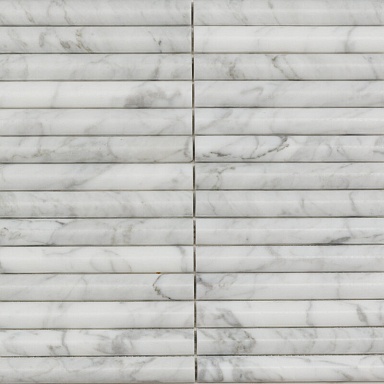 Мозаика Pixmosaic PIX342 Bianco Carrara, Convex матовая 20х151 300х305х12