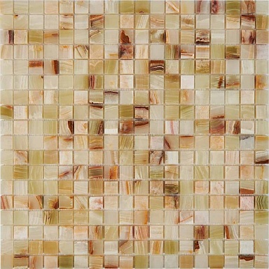 Мозаика Pixmosaic PIX201 Jade verde из оникса полированная 15x15 305х305х6