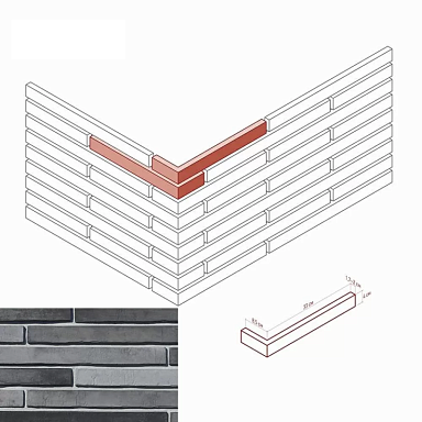 Искусственный камень White Hills 688-85 Дюрен брик Design Угол 8,5/33x4x1,7-2