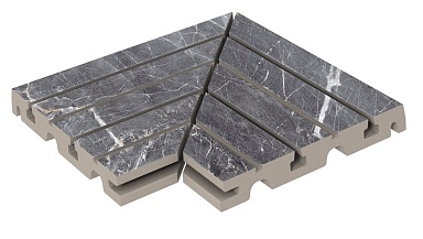 Керамогранит Kerastep Решетка угол из 2х частей Marble 446 Ceniza R11 330х330х30