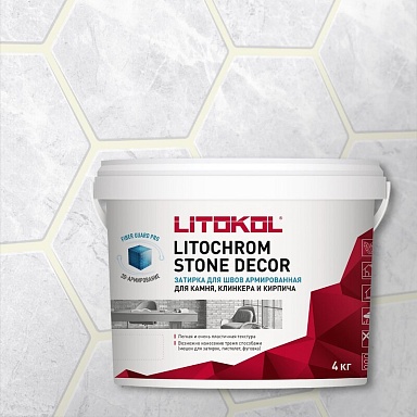 Смеси и затирки LITOKOL Litochrom Stone Decor SD.400 Белый 4кг 509340002