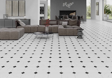Керамогранит El Molino Betera Black-White R 58x58