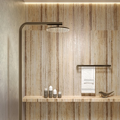 Керамогранит Creanza SH1008-G Rock Travertino Beige Shape+Glue Art 60x120