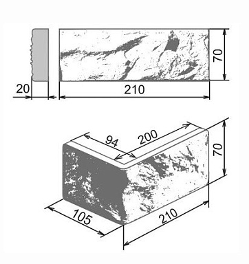 Искусственный камень Камелот Неаполь 384 Плоскость 210х70х20