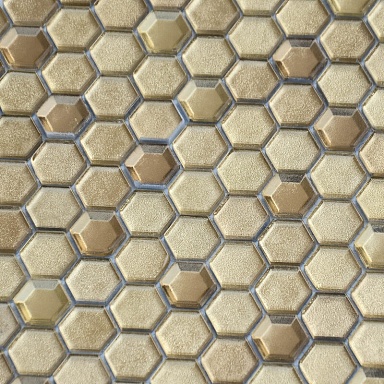 Мозаика Caramelle Mosaic Aureo grani hexagon 23x13x6 300x300х6