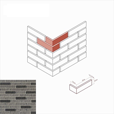 Искусственный камень White Hills 313-85 Алтен брик Design угол 7.5х18.5x5.5