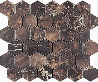 Декор Velsaa Mosaic Copper Slab Black 48 Hexagone 30.9x32.2