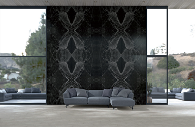 Керамогранит Kutahya Seramik Black Calacatta Kristal Parlak Nano Rectified 60x120