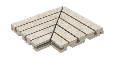 Керамогранит Kerastep Решетка угол из 2х частей Urban 348 Ivory R11/C 245х330х30