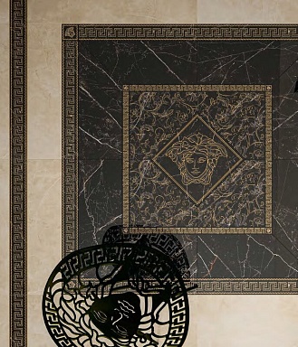 Декор Versace 262534 Intarsio Bianco/Nero 78x78