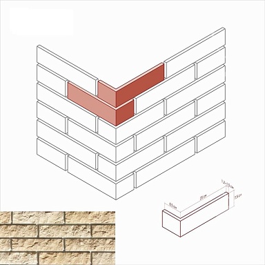 Искусственный камень White Hills 400-25 Толедо угол 8.5х25x7.5